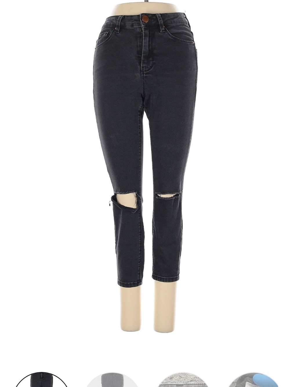 ASOS Black Boot Cut Jeans with Knee Rips